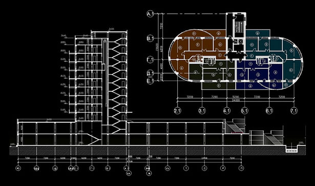 section / typical floor plan
