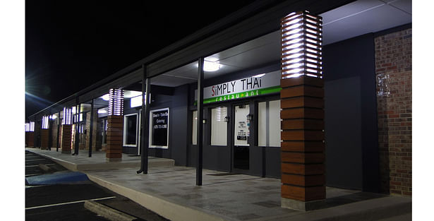 Shallowford Plaza at night