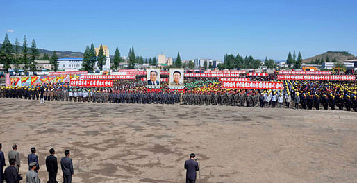 Groundbreaking ceremony, DPRK style: the Wonsan redevelopment project was very officially kicked off on May 20, 2015.