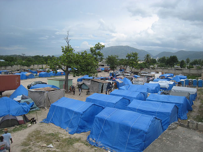 Paper Emergency Shelter for Haiti, 2010, Port-au-Prince, Haiti. Photo by Shigeru Ban Architects
