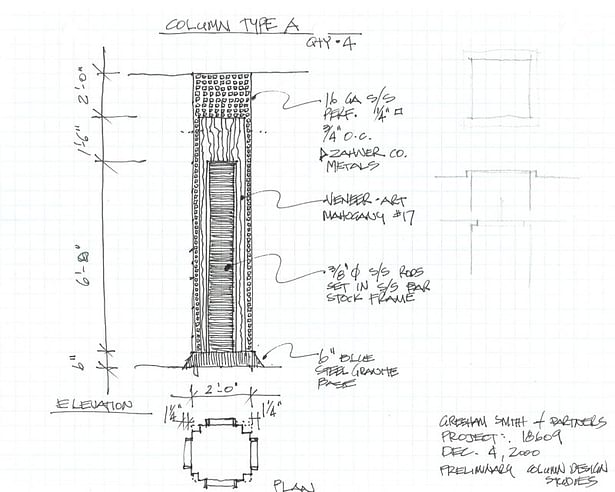 Preliminary hand sketch - column design study 1