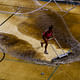 Water is removed from the floor of Pauley Pavilion on the UCLA campus following Tuesday's flood caused by a broken water main underneath Sunset Boulevard. (Jay L. Clendenin / Los Angeles Times)
