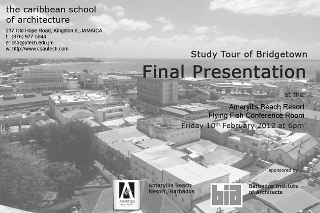 Study Tour of Bridgetown final presentation poster via David Cuthbert
