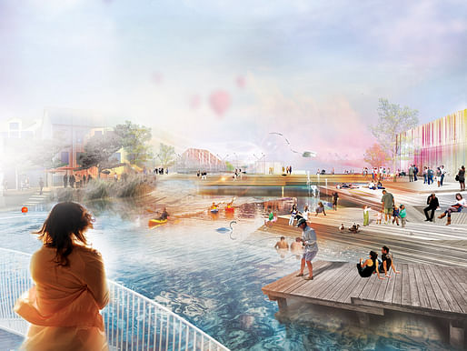 Rendering of the winning proposal, Down by the River (Image: Mandaworks and Hosper Sweden)