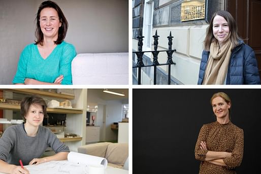 2020 MJ Prize shortlist (Clockwise from upper left): Tracy Meller of Rogers Stirk Harbour + Partners; Emma Fairhurst of Collective Architecture; Nicola Rutt of Hawkins\Brown; Alice Hamlin of Mole Architects. Image via Architects' Journal.
