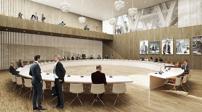 Council assembly. Illustration: Henning Larsen Architects