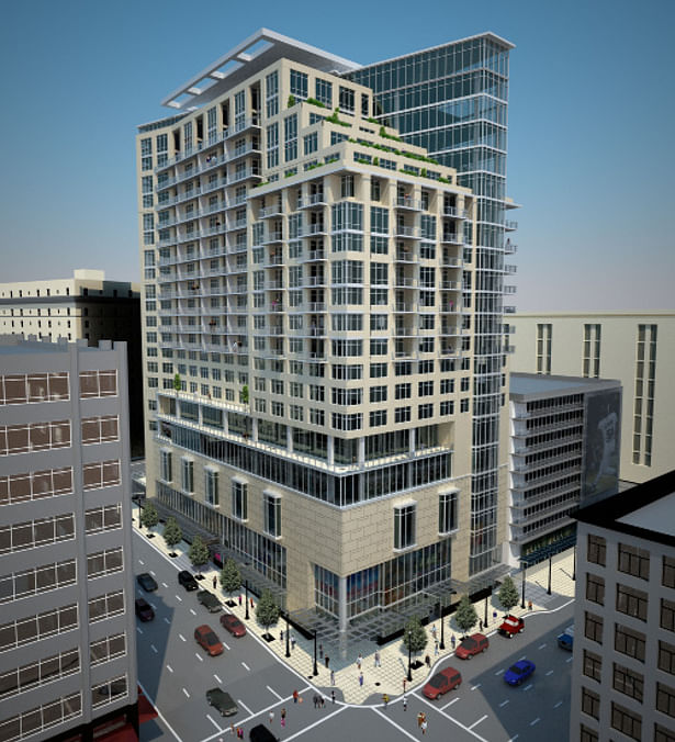 exterior rendering of the tower hotel