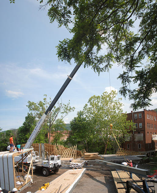 design_buildLAB students at Virginia Tech finally began assembling the prefabricated portions of their project.