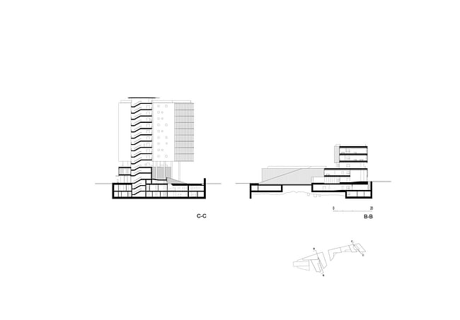 Transversal section. Drawing by Labics.