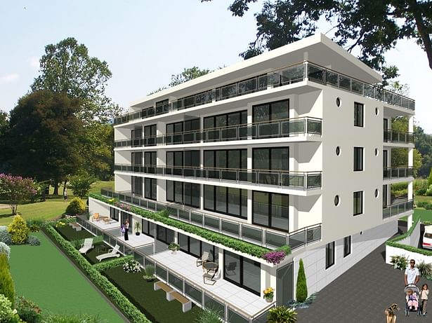 Conception for residential building in Switzerland - South East elevation