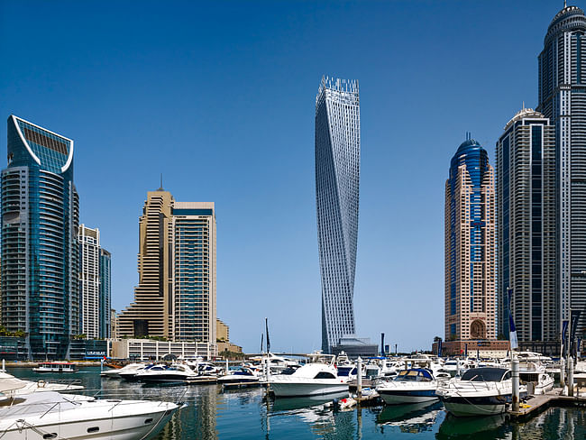 4. Cayan Tower (Dubai, UAE) by SOM with Khatib & Alami. Photo © Tim Griffith / SOM.