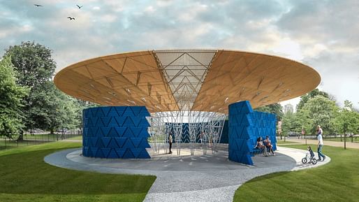 Serpentine Pavilion 2017 designed by Keré Architecture, Design render © Keré Architecture