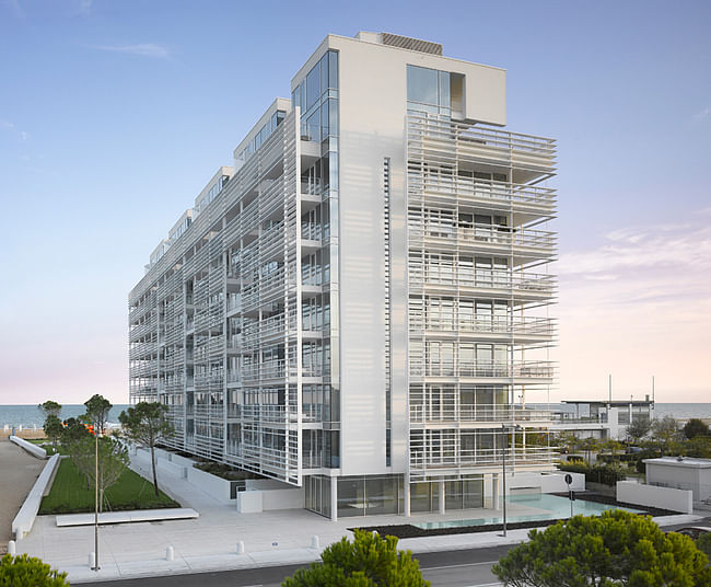 Architecture Honor Award Winner: Jesolo Lido Condominium in Jesolo Lido, Italy by Richard Meier & Partners Architects (Image Credit: Roland Halbe Courtesy of Richard Meier & Partners)