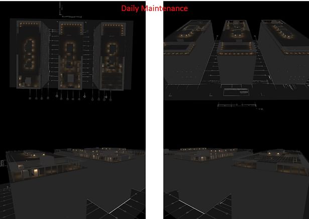 Lighting Design for LEED campus - Service lighting design at roof top