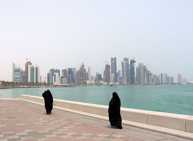 Doha Corniche with Doha Skyline via Wikimedia Commons