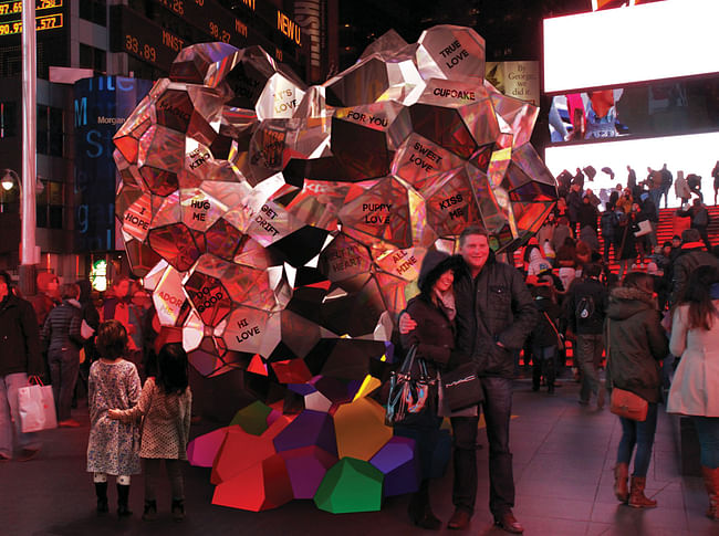 SOFTlab - Sweet Heart. Finalist entry for 2014 Times Square Heart Design. Image courtesy of 2014 Times Square Heart Design competition