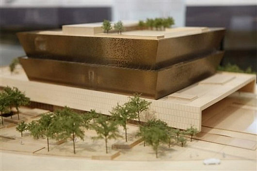 Model of the winning design concept for the National Museum of African American History and Culture submitted by Freelon Adjaye Bond : SmithGroup (Photo- AP)