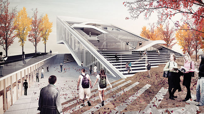 Honorable mention for Sunggi Park's entry in the Daegu Gosan Public Library competition (Image: Sunggi Park)
