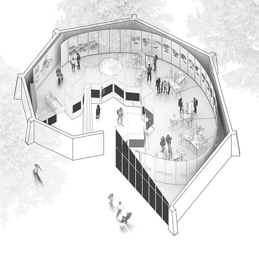 Rendering of Arctic Adaptations: Nunavut at 15 in the Canadian Pavilion. Image courtesy of Lateral Office