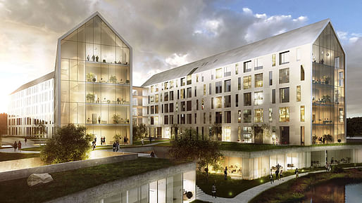 Finalist proposal 'Aurora' for the new Odense University Hospital by Henning Larsen Architects, Friis & Moltke, TKT, Cowi, Rambøll Danmark, SLA Landscape and NNE Pharmaplan (Image: Henning Larsen Architects)