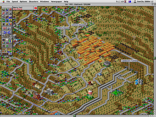 SimCity is only one of the many iconic members of the city-building game family, here in its SimCity 2000 version from the 1990s. (Image via arstechnica.com)