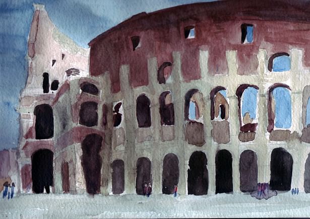 A view of the Colosseum in Rome, Italy.