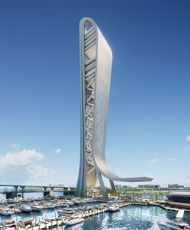 Rendering of Miami's proposed SkyRise tourist tower. (Image via skyrisemiami.com)