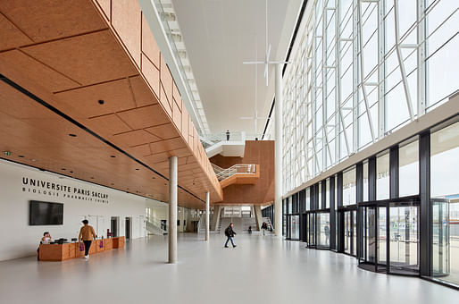 The Henri Moissan Centre for Paris-Saclay University in Orsay, France by Bernard Tschumi Architects and Groupe-6. Image: © Fred Delangle