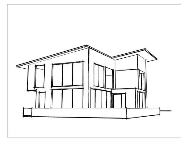 Sketch of outside of the house