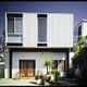 Exterior photograph of the residence of Jeffrey Ressner (addition built 2001), 12217 Dorothy Street, Brentwood, Los Angeles, California, 2001