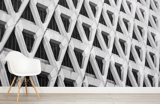 The Brutalist Welbreck Street Mural Wallpaper from Murals Wallpaper. 