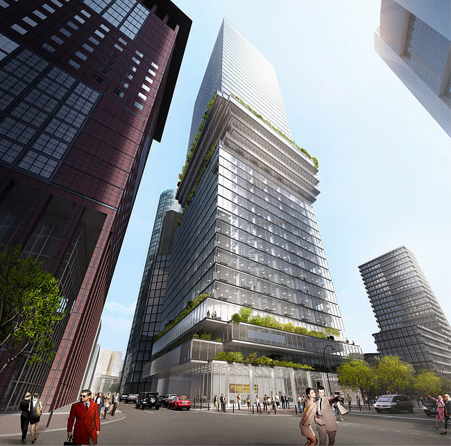 BIG was recently selected to design the new Metzle Tower in Frankfurt. The mixed-use tower features twisted plates right in the midde. Image: Bjarke Ingels Group.