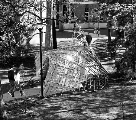 Slipstream Pavilion at The Pennsylvania State University , designed by PSU DigiFAB (Photos/Drawings courtesy of David A. Palmieri)