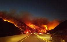 Massive wildfire erupts near the Getty Center in Los Angeles