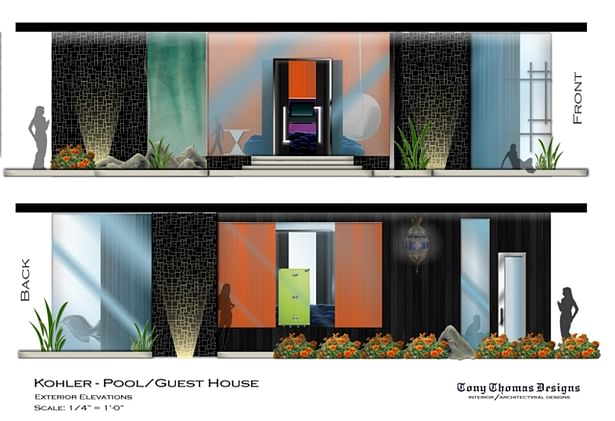 KOHLER GUEST/POOL HOUSE - EXTERIOR ELEVATIONS