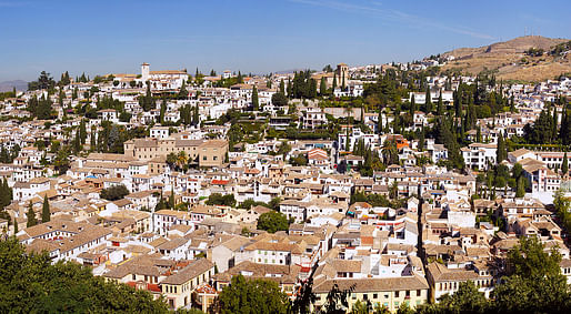 The Albayzín neighborhood in Granada, Spain, which has a multitude of cypress trees that might be a culprit to Granada's pollen-laden air. Photo: Bert K. via Wikipedia. 