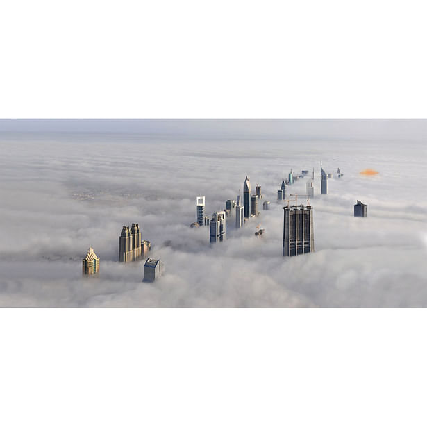 Sand Fountain - a virtual skyscraper in Dubaï skyline