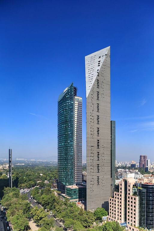 Torre Reforma in Mexico City, Ciudad de Mexico, Mexico by L. Benjamin Romano. Photo: Alfonso Merchand Frias.