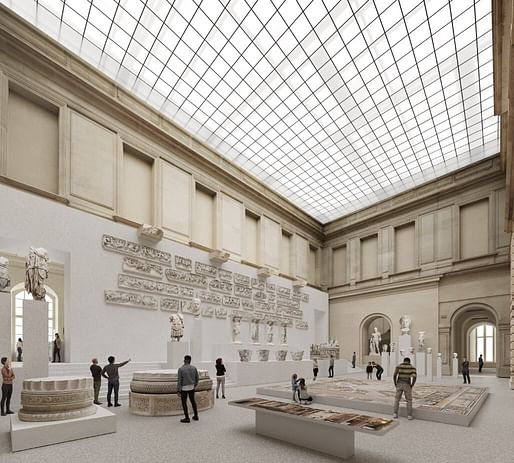 The Roman route in the courtyard of the Sphinx, after renovation of the glass roof Image: © WHY-BGC.