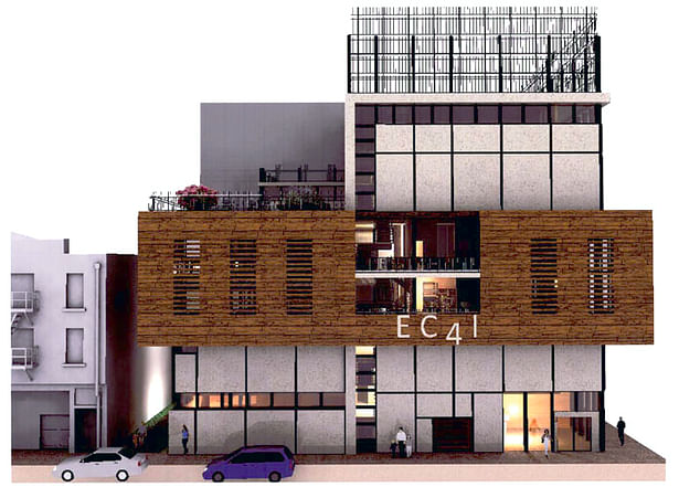 4th Street Elevation - Rendered in Podium