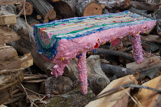 Misha Kahn's "Pig Bench", image via http://cargocollective.com/milan2013nyc.