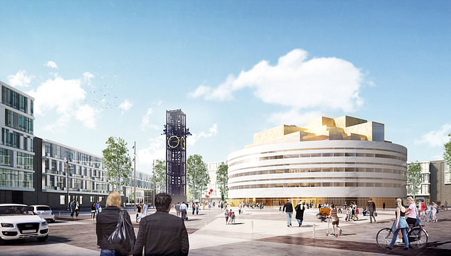 View from station. Illustration: Henning Larsen Architects