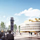 View from station. Illustration: Henning Larsen Architects