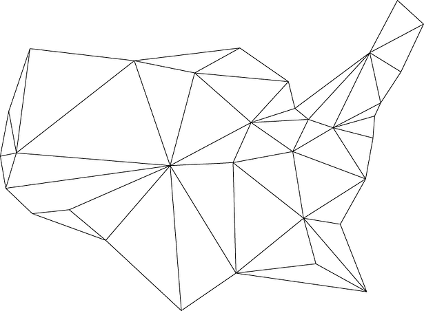 Triangulated USA map based on championships won