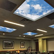 The Thomas P. and Marcia L. Marker Revelation SkyCeiling at The Women's Board Center for Radiation Therapy at Rush University Medical Center.