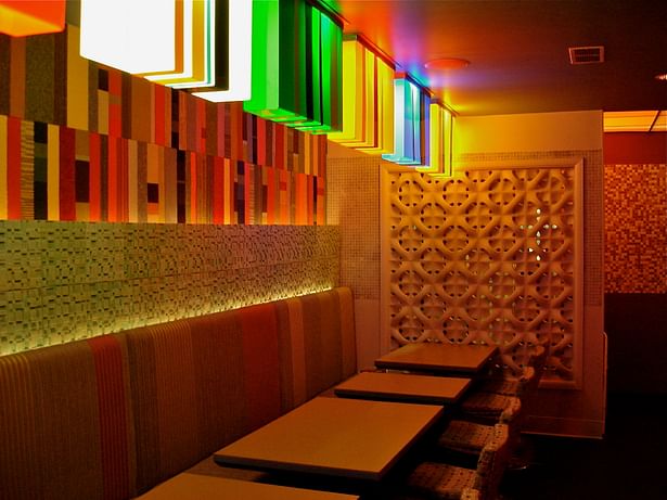 Berber textiles inspired the acrylic lighting and wall installations.