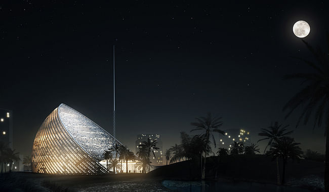 Night view (Image courtesy of Mario Cucinella Architects)