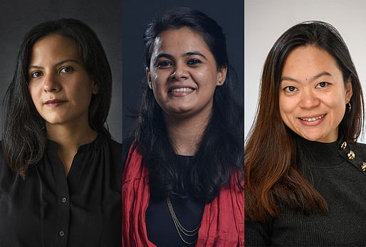 L-R: Maria Alejandra Linares Trelles, Saman Quraishi, and Hongyan Yang. Image credit: Society of Architectural Historians