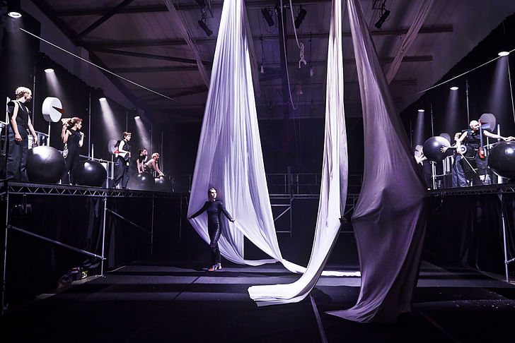 Performance of 'Leviathan' at Hackney Showroom (theater in Hackney Downs Studio). Photo by Living Structures. Image courtesy of CBD.