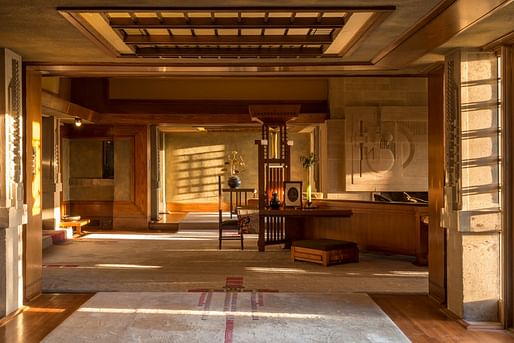 A photo of Frank Lloyd Wright's Hollyhock House by Joshua White, a winner in the 2018 AIA|LA Architectural Photography Awards.